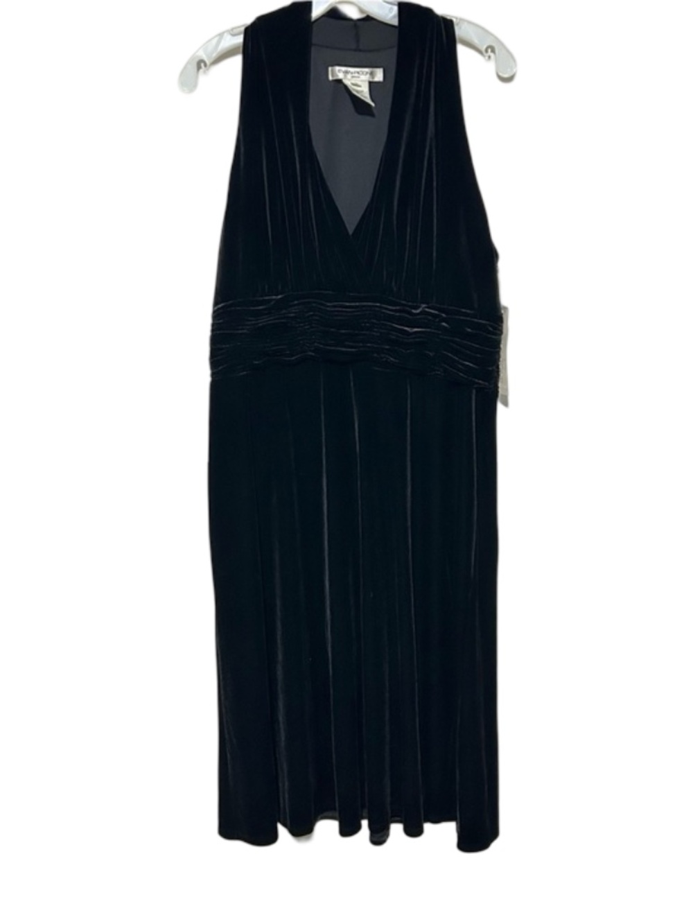 Evan Picone NWT Black Opening Night Velvet Whimsy Goth Dress Size 16